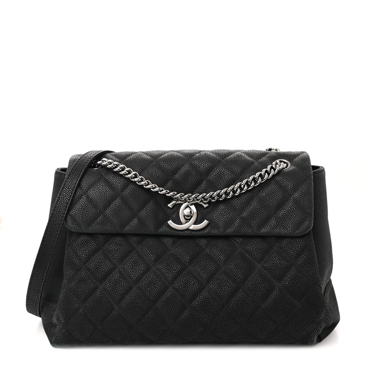 Chanel Iridescent Caviar Medium Lady Pearly Flap Black 1 of 14