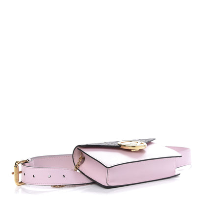 Fendi Vitello Cruise F is Fendi Bi-Color FF 1974 Embossed Envelope Belt Bag Maya Black Peonia 4 of 10