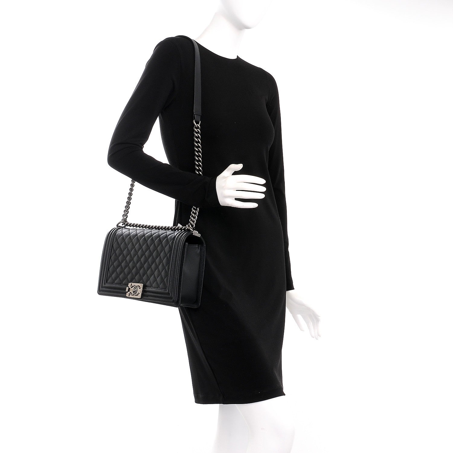 Chanel Caviar Quilted New Medium Boy Flap Black 2 of 8