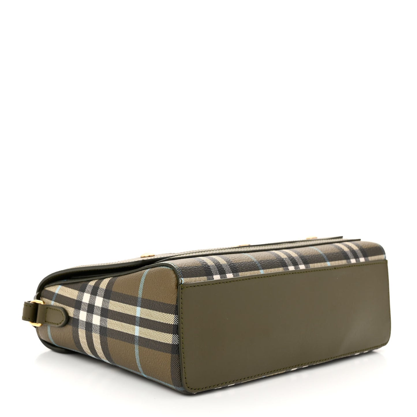 Coated Canvas Calfskin Vintage Check Medium Note Crossbody Bag Green