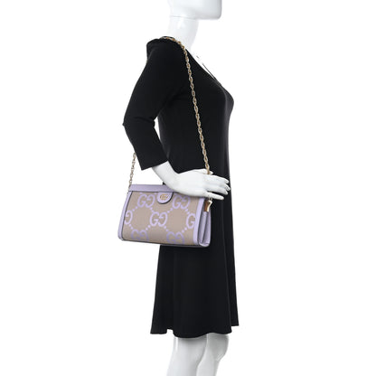 Gucci Monogram Jumbo GG Textured Dollar Calfskin Small Ophidia Chain Shoulder Bag Beige Lapis 2 of 10