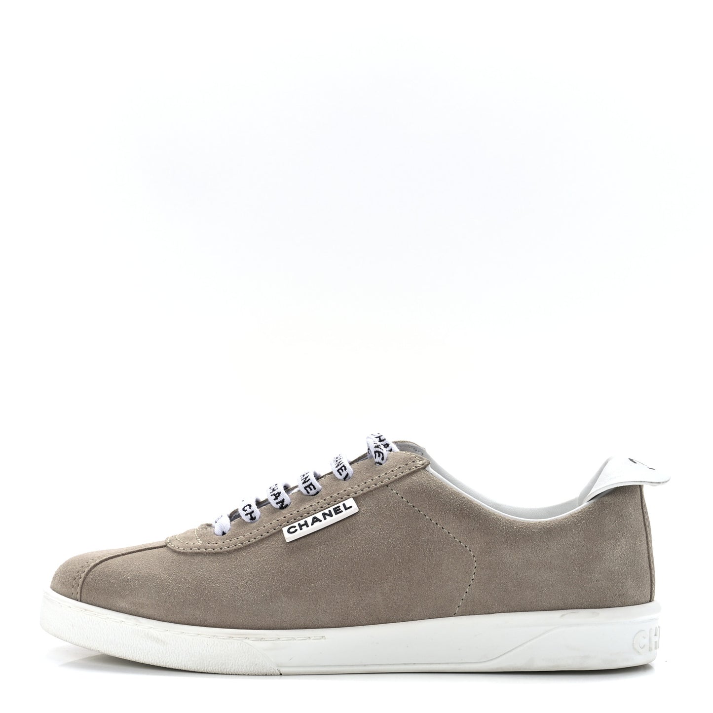 Suede Calfskin Womens Sneakers 40 Dark Beige