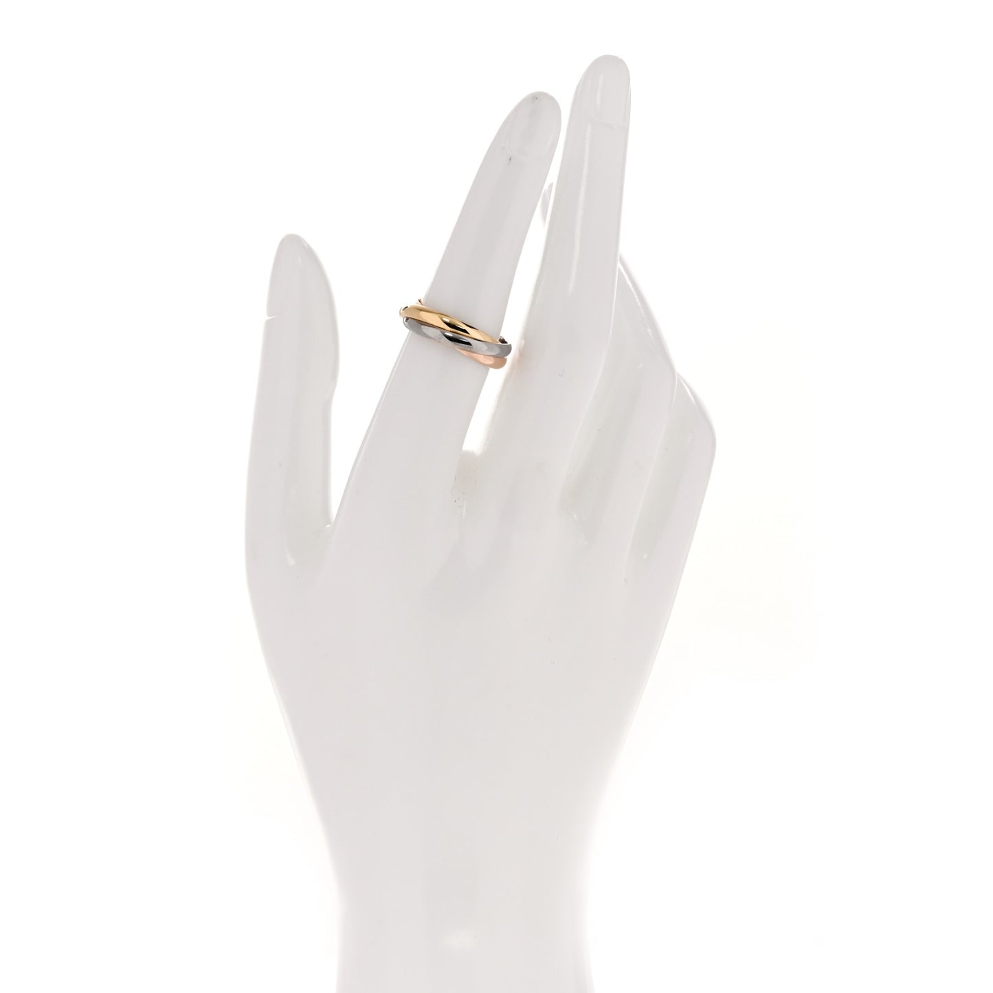 18K Pink Yellow White Gold Small Trinity Ring 51 5.75