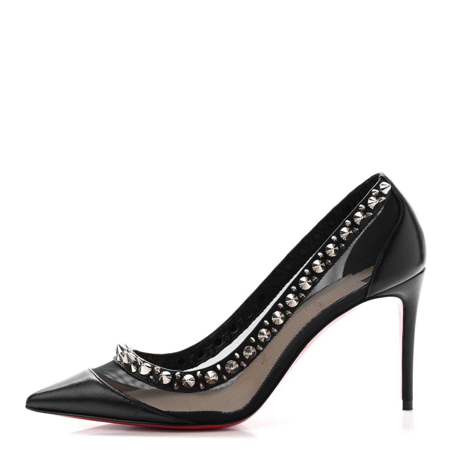 Christian Louboutin Kid Rete Galativi Spikes 85 Pumps 35.5 Black 1 of 9
