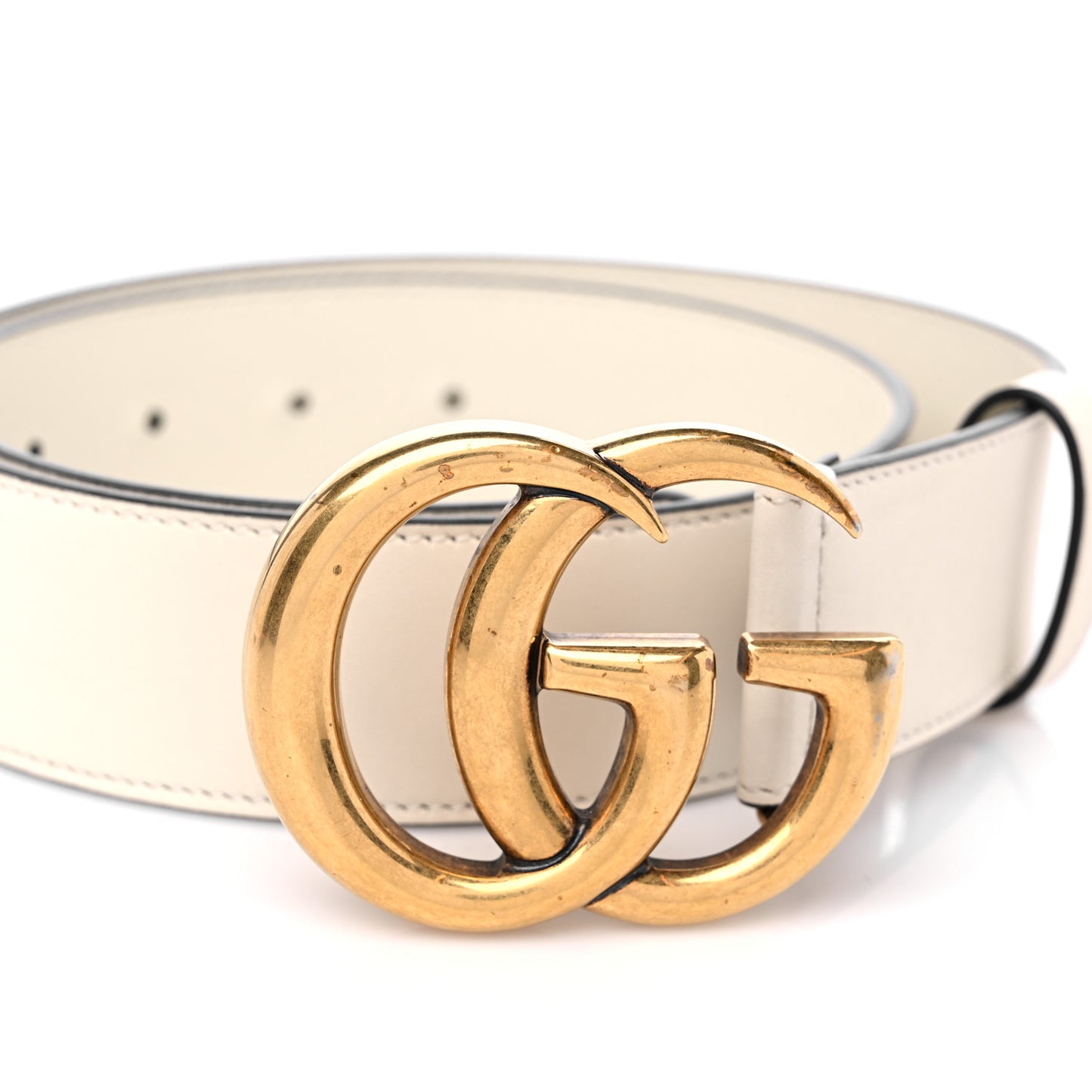 Calfskin Double G 40mm Belt 75 30 Mystic White
