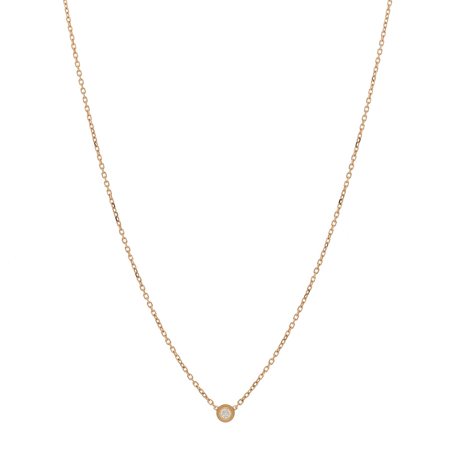 18K Pink Gold Diamond XS D'Amour Pendant Necklace