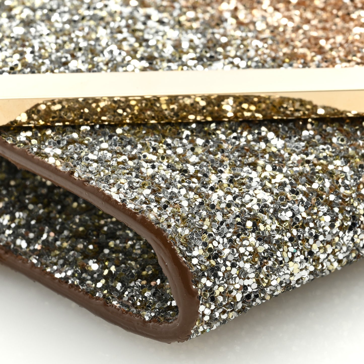 Glitter Degrade Emmie Clutch Silver Gold Rose Gold