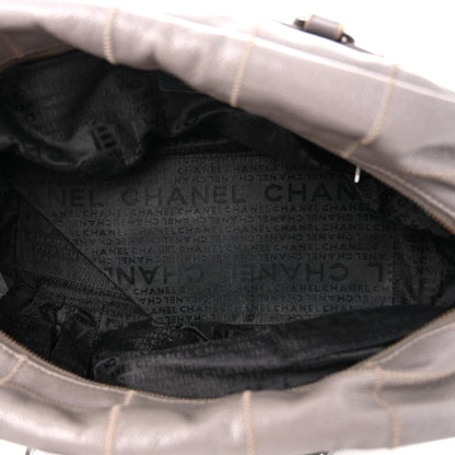 Chanel Caviar Square Stitched Bowler Grey 5 of 17