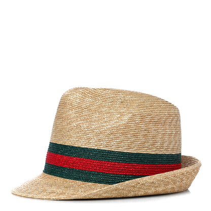 Gucci Abaca Straw Web Fedora Hat M 1 of 9