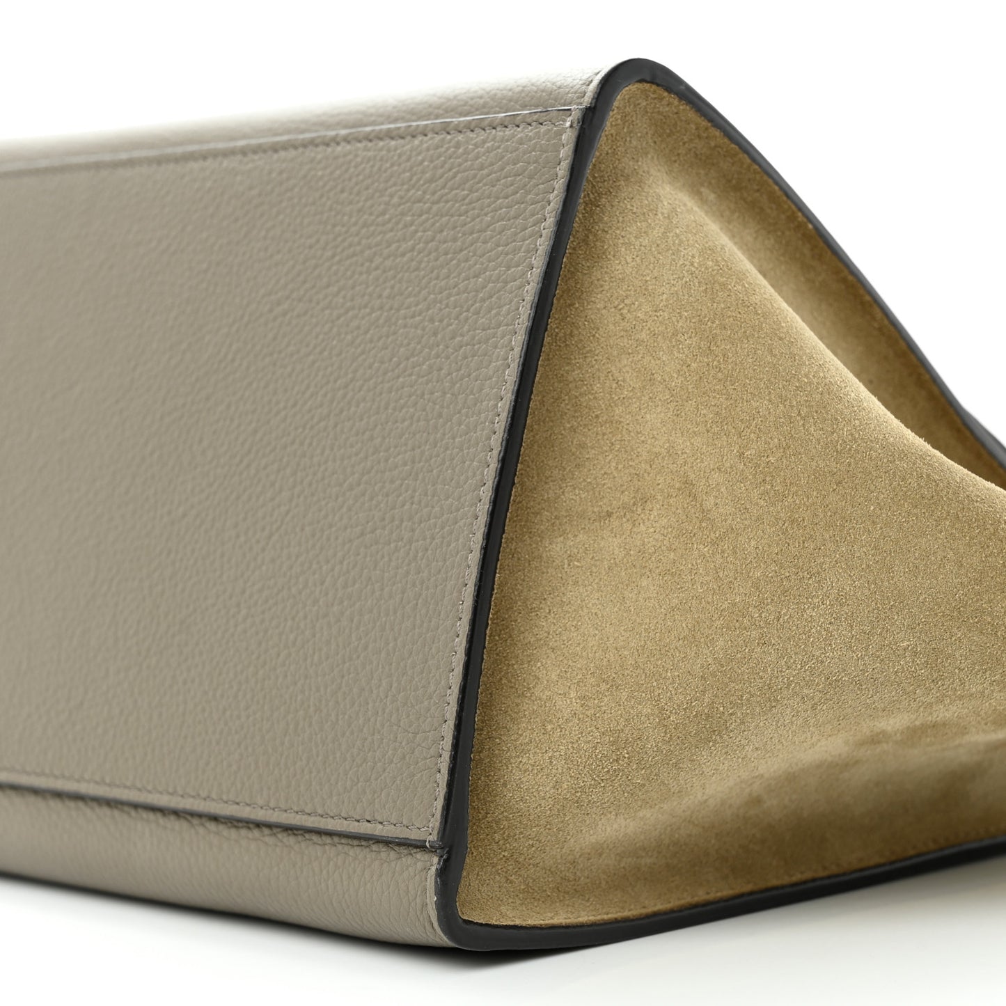 Drummed Calfskin Suede Small Trapeze Souris