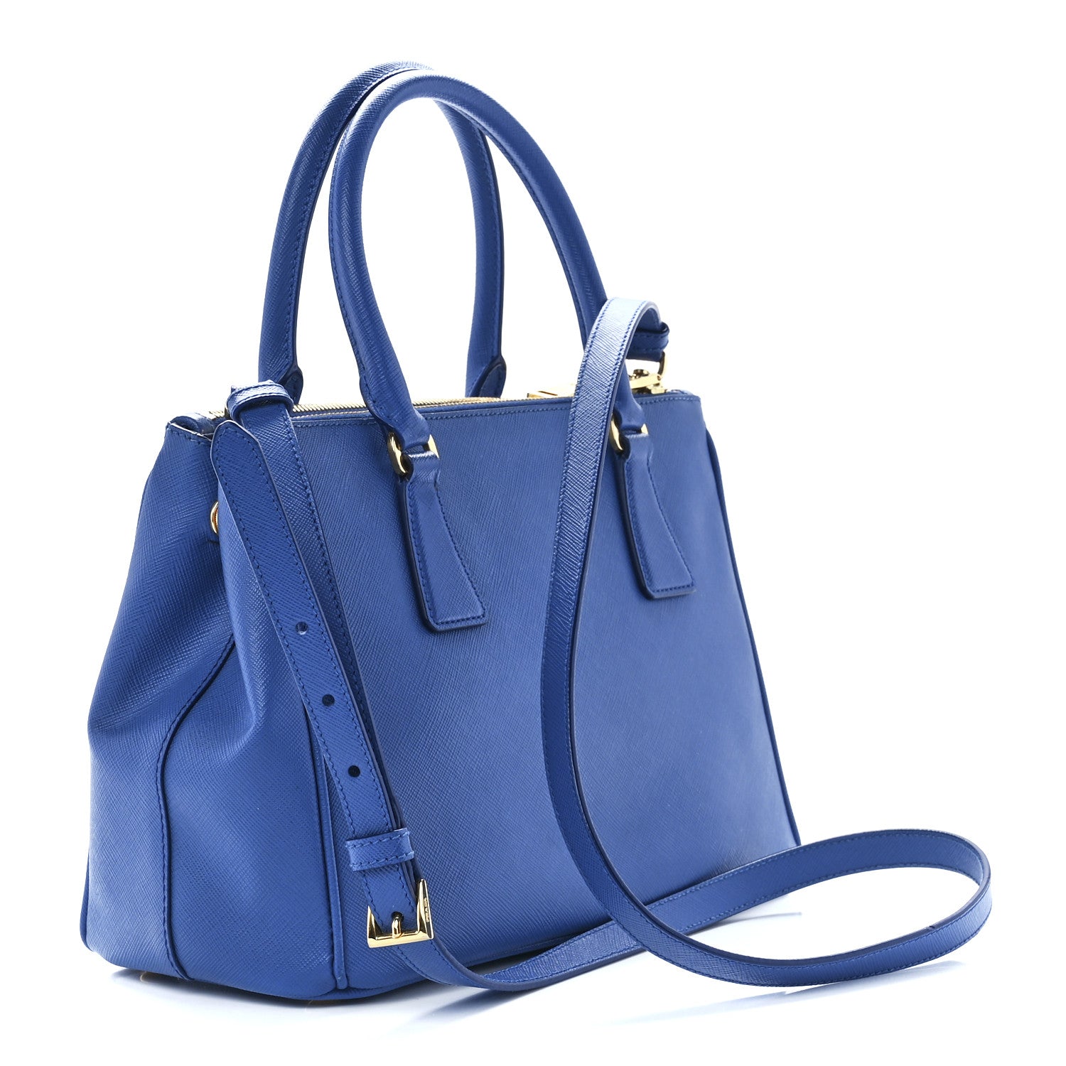 Prada Saffiano Lux Small Galleria Double Zip Tote Azzurro 3 of 11