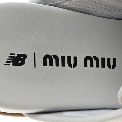Miu Miu X NEW BALANCE Bleached Calfskin 530 SL Slip-On Sneakers Mules 39 White 7 of 10