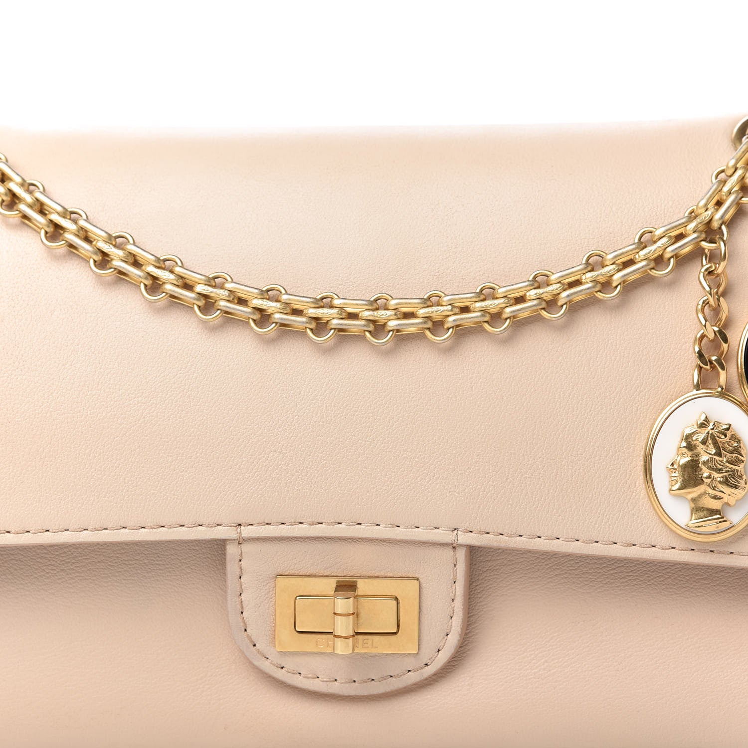 Chanel Calfskin Nude 2.55 Medals Reissue 225 Flap Beige 10 of 11