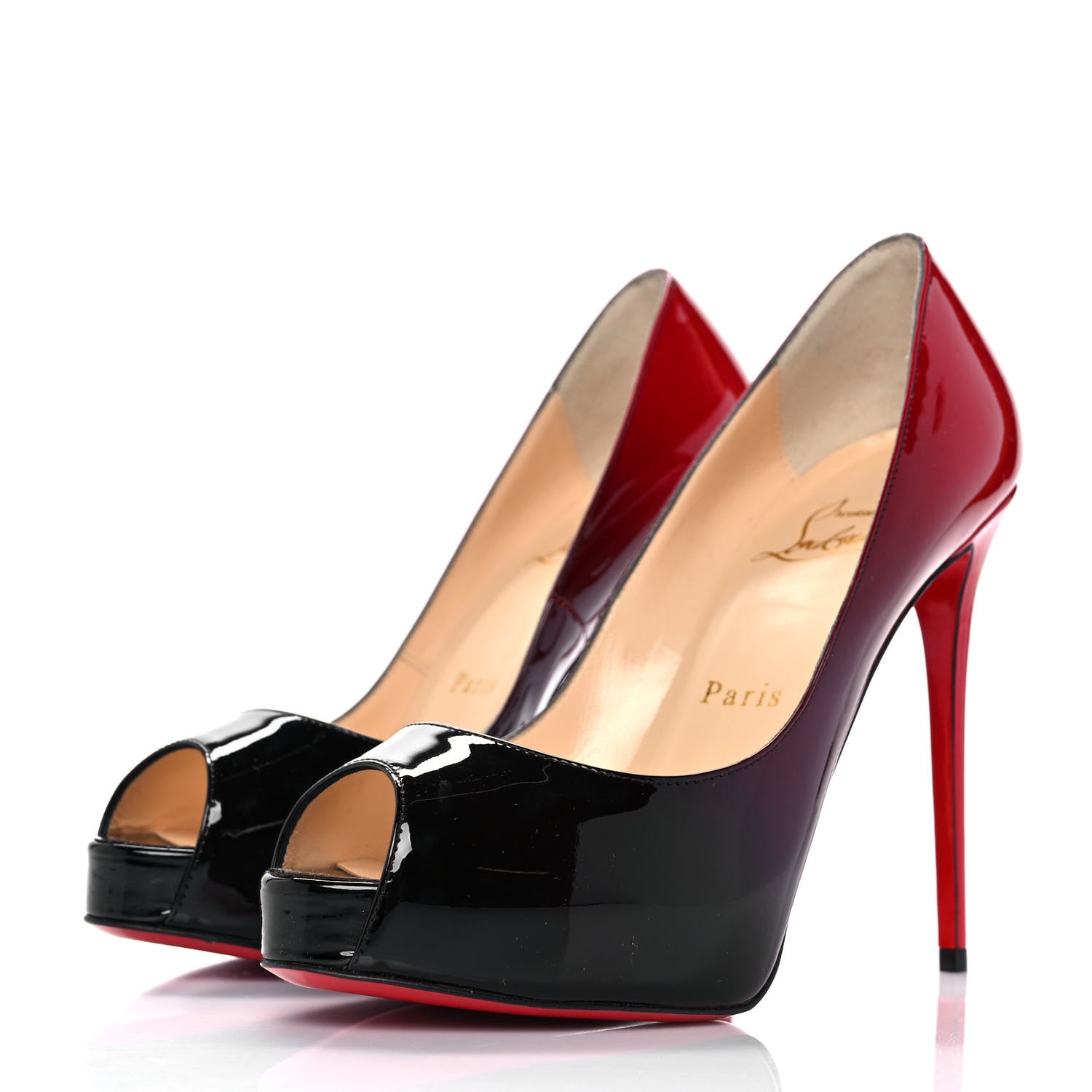 Christian Louboutin Patent Degrade New Very Prive 120 Pumps 35 Black Red 3 of 8