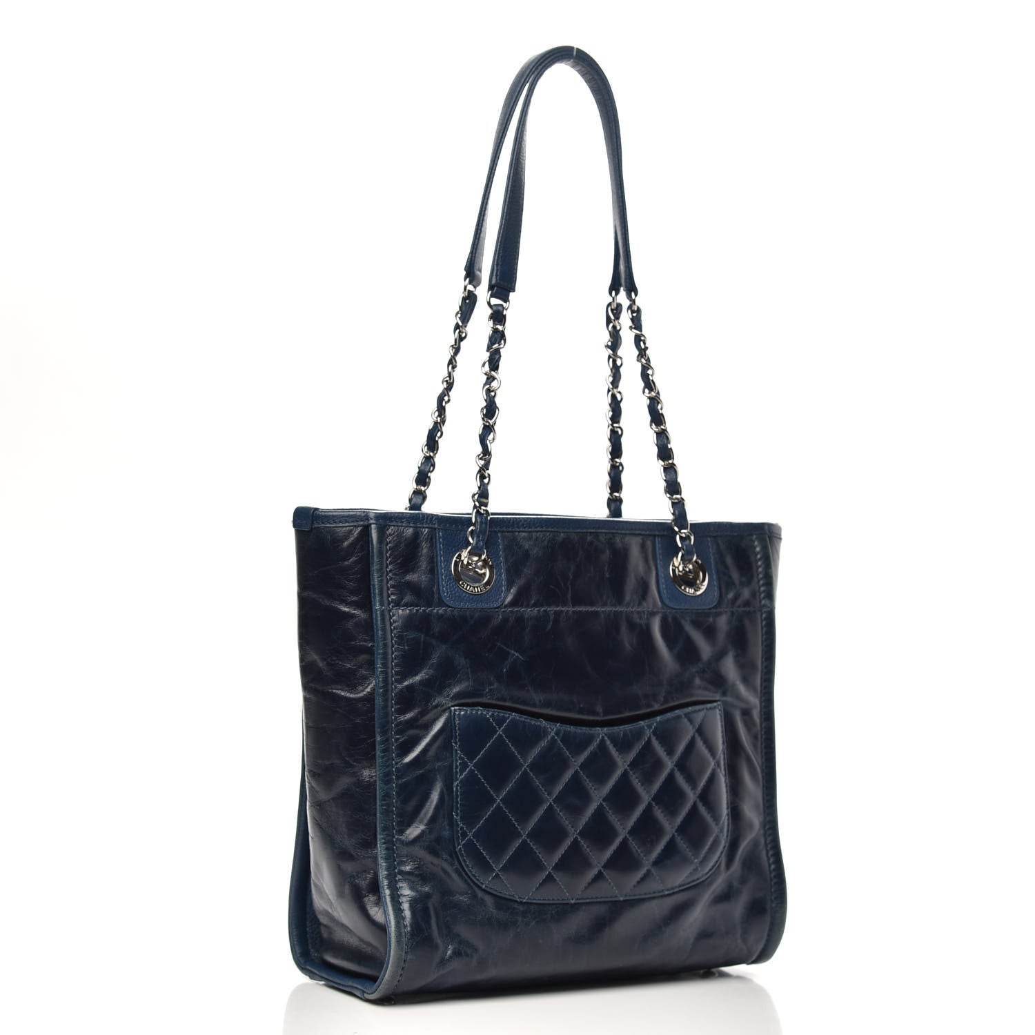 Chanel Glazed Calfskin Mini Deauville Tote Blue 3 of 13