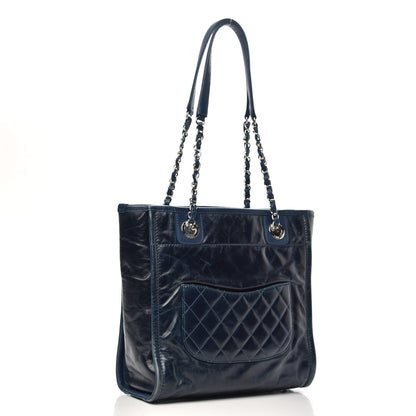 Chanel Glazed Calfskin Mini Deauville Tote Blue 3 of 13