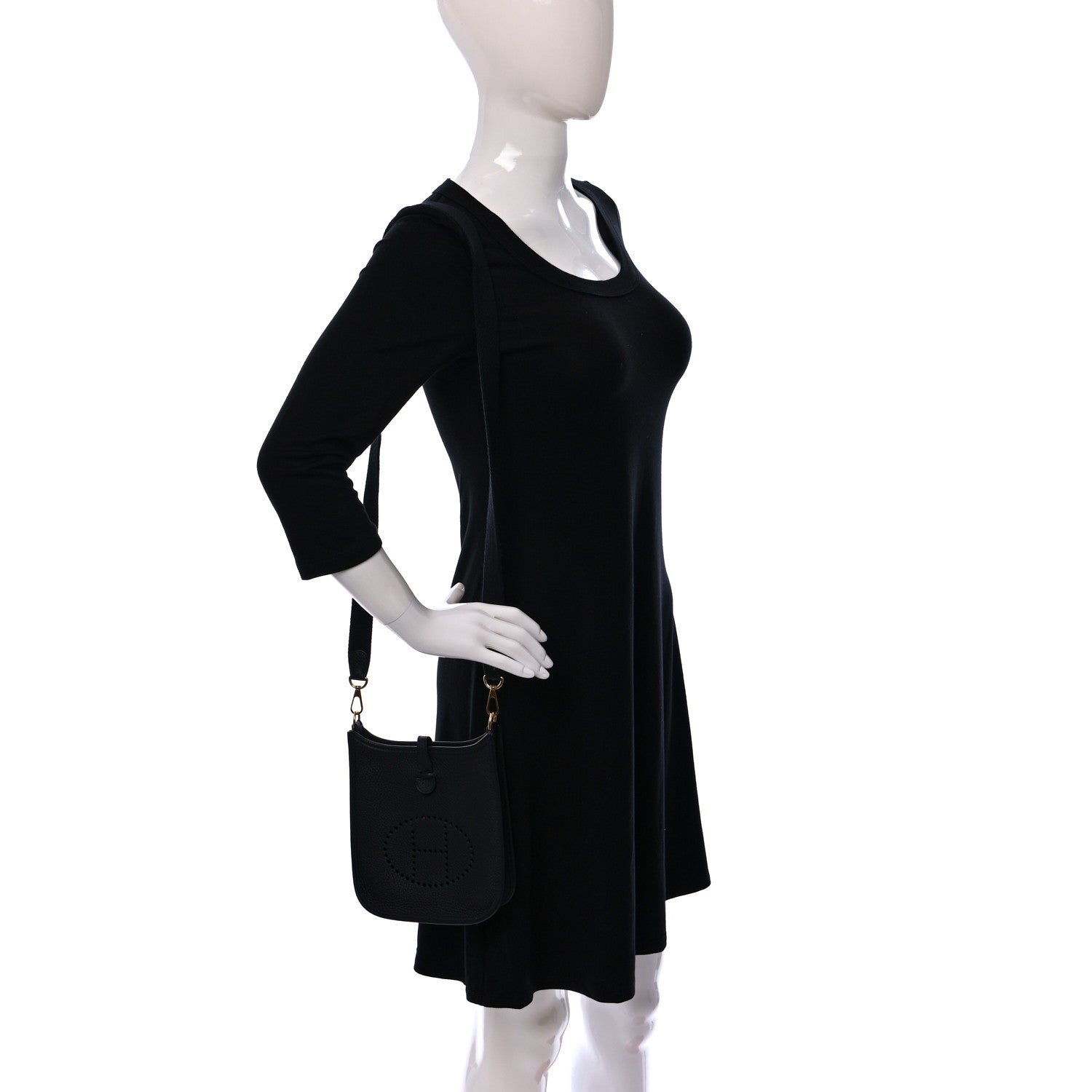 Hermes Taurillon Clemence Evelyne TPM Black 2 of 11