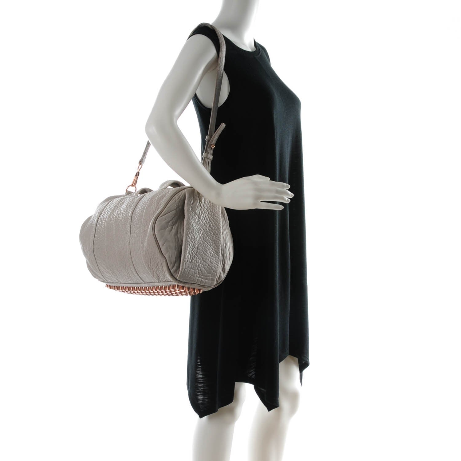 Alexander Wang Pebbled Lambskin Rocco Oyster 2 of 6