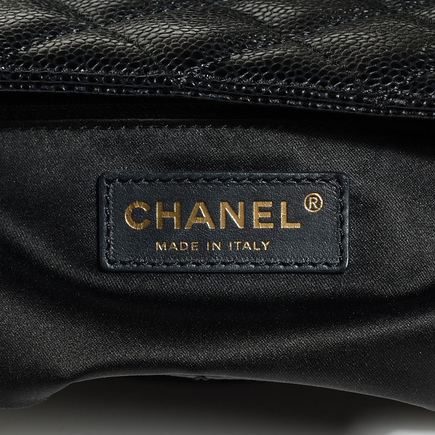 Caviar Quilted Petit Shopping Tote PST Black