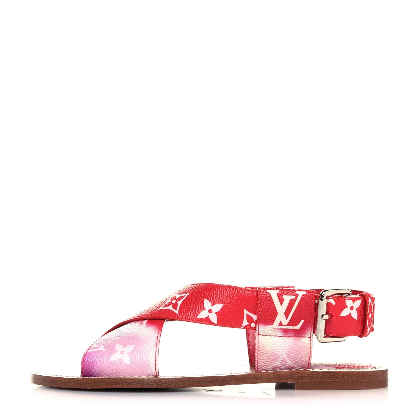 Monogram Escale Palma Flat Sandals 36 Rouge