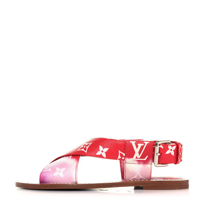 Louis Vuitton Monogram Escale Palma Flat Sandals 36 Rouge 1 of 7