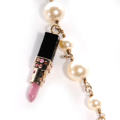 Chanel Resin Beauty Icons Pearl Long Necklace 7 of 9