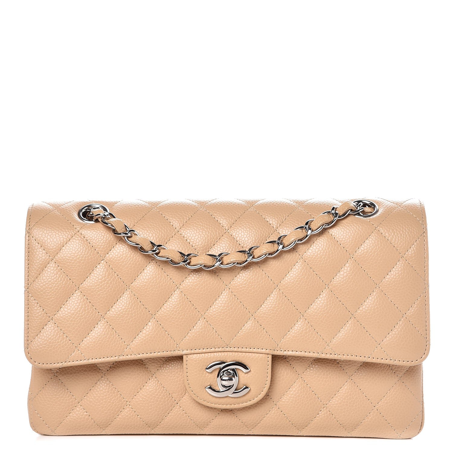 Chanel Caviar Quilted Medium Double Flap Beige Clair 1 of 9