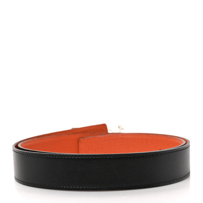 Hermes Box Togo 32mm H Belt 90/36 Black Orange 2 of 4