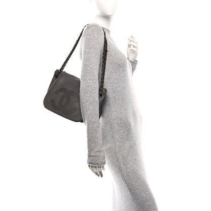 Chanel Lambskin Studded Accordion CC Flap Grey 2 of 10