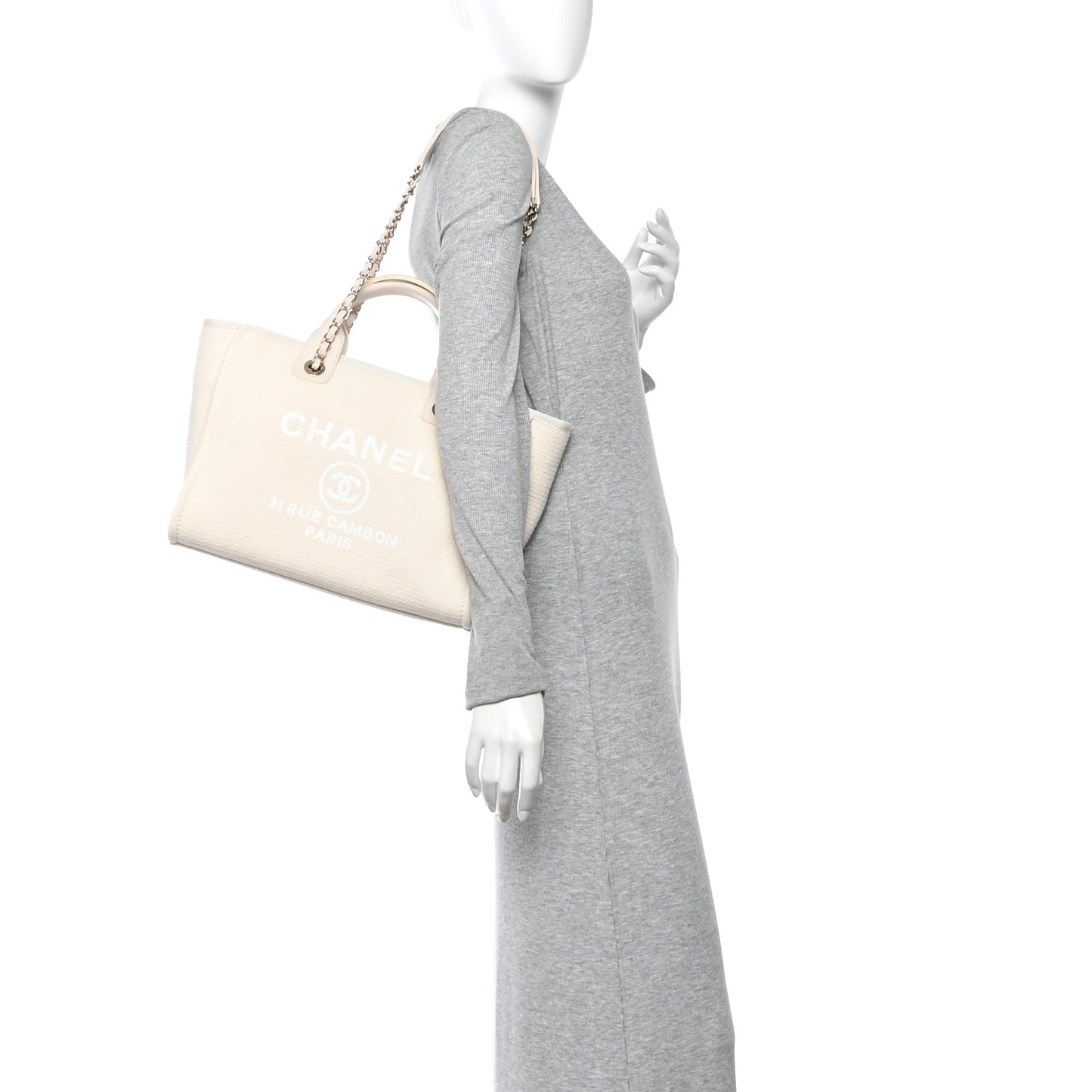 Mixed Fibers Small Deauville Tote White