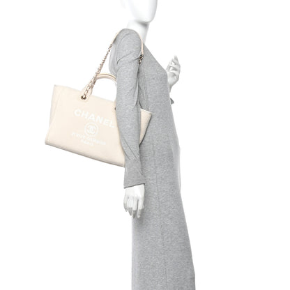 Chanel Mixed Fibers Small Deauville Tote White 2 of 11