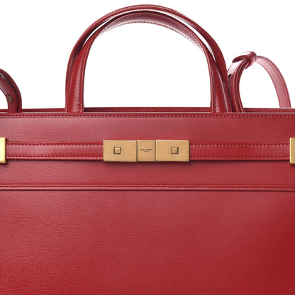 Saint Laurent Calfskin Small Manhattan Shopper Tote Red 9 of 12