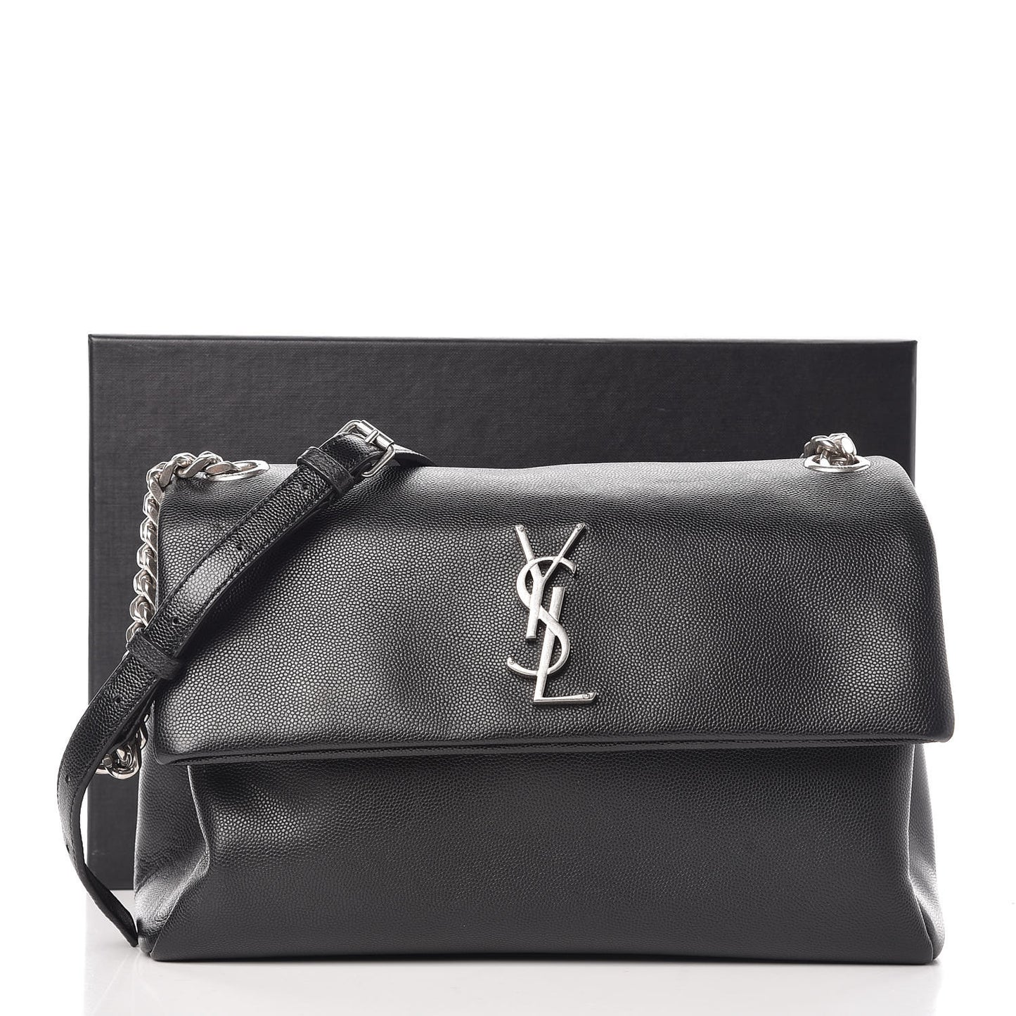Grain De Poudre Medium West Hollywood Monogram Fold-Over Black