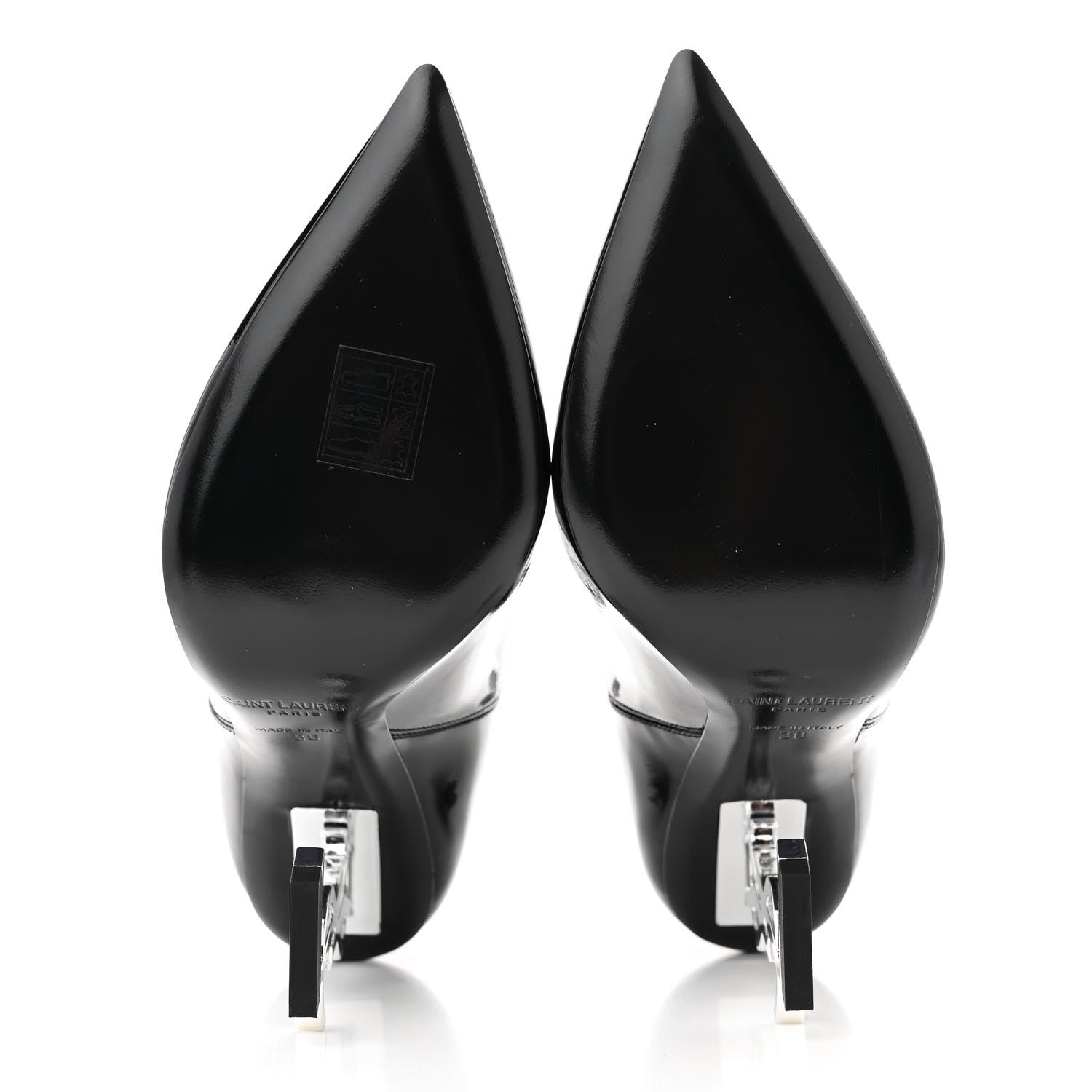 Saint Laurent Patent Opyum Ankle Booties 36 Black 5 of 8