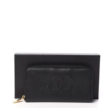 Chanel Caviar Timeless CC Large Gusset Zip Around Wallet Black 8 of 8