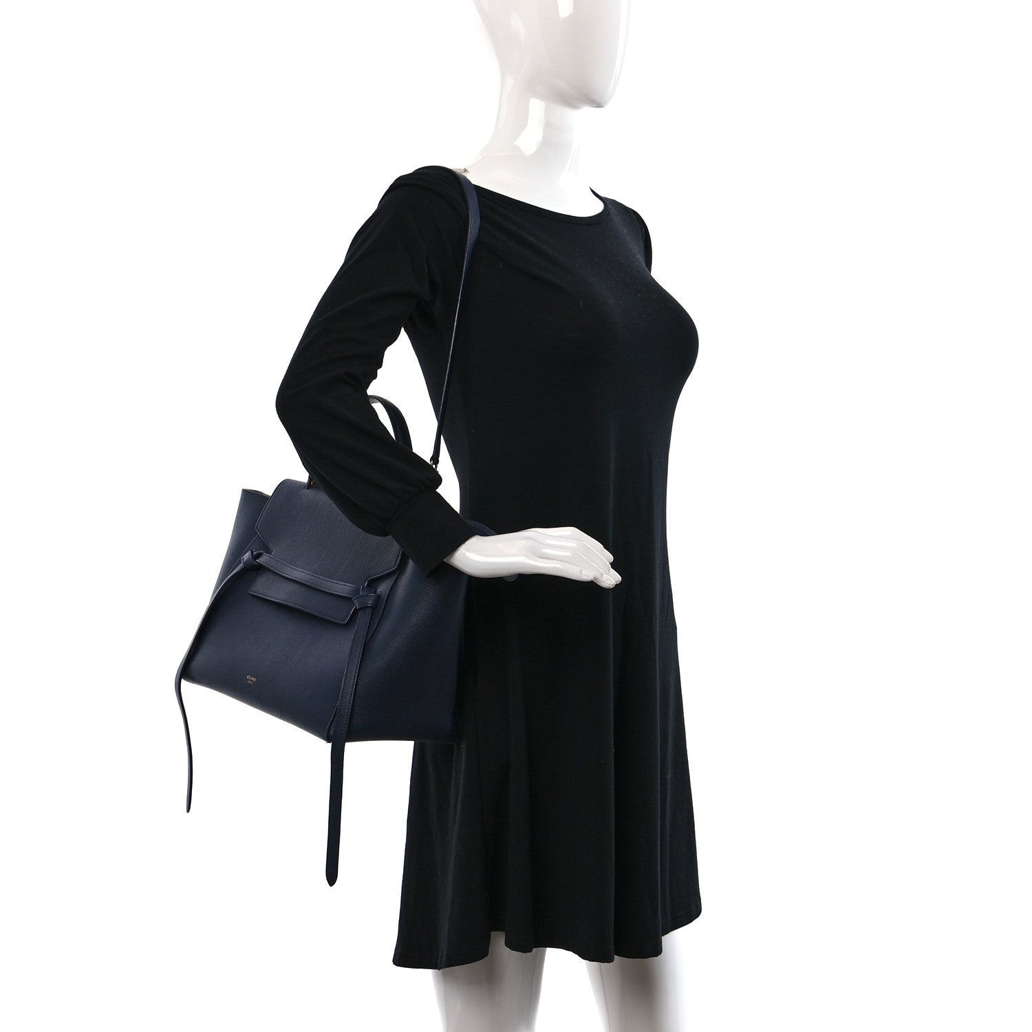 Celine Grained Calfskin Mini Belt Bag Deepsea 2 of 8