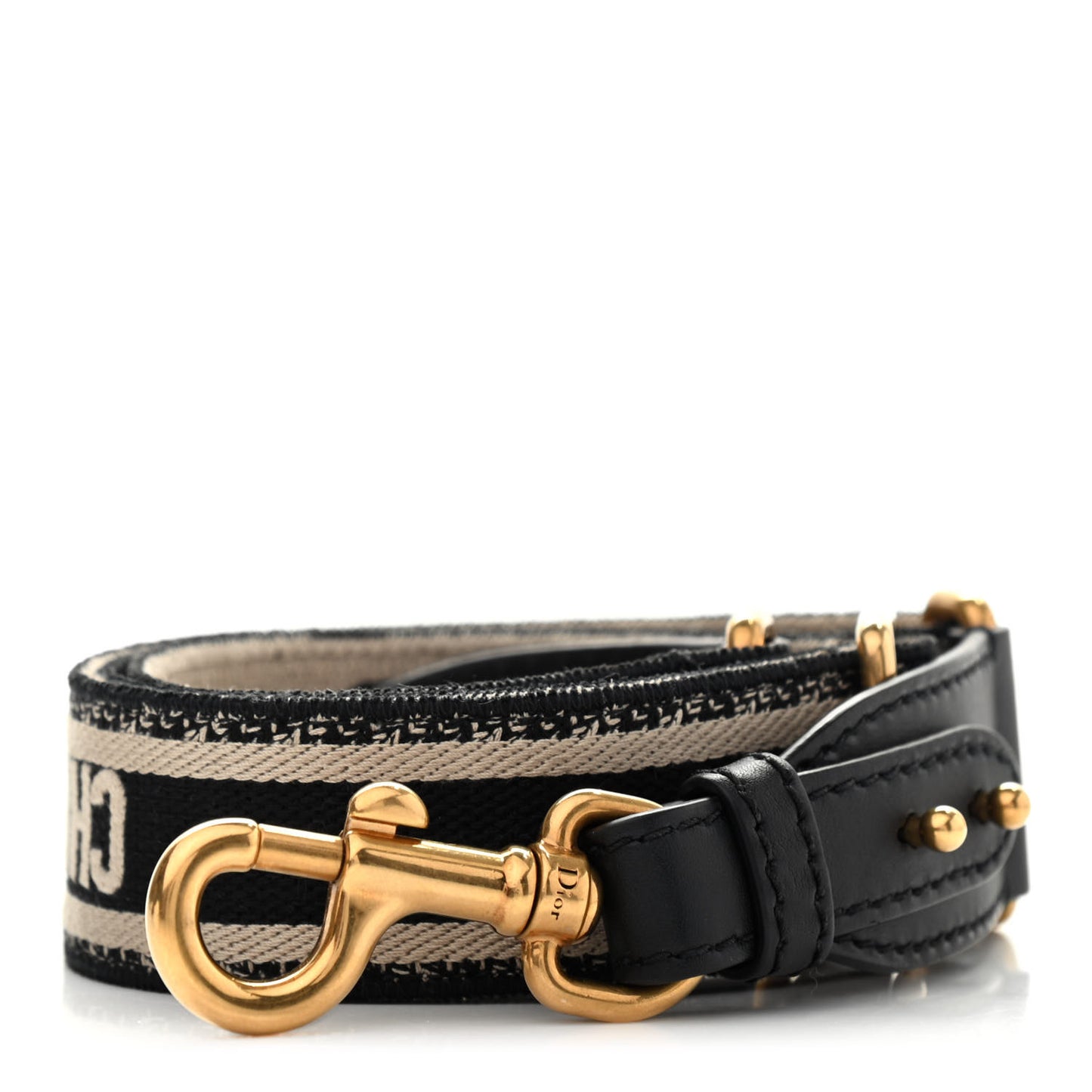 Canvas Embroidered Shoulder Strap Black