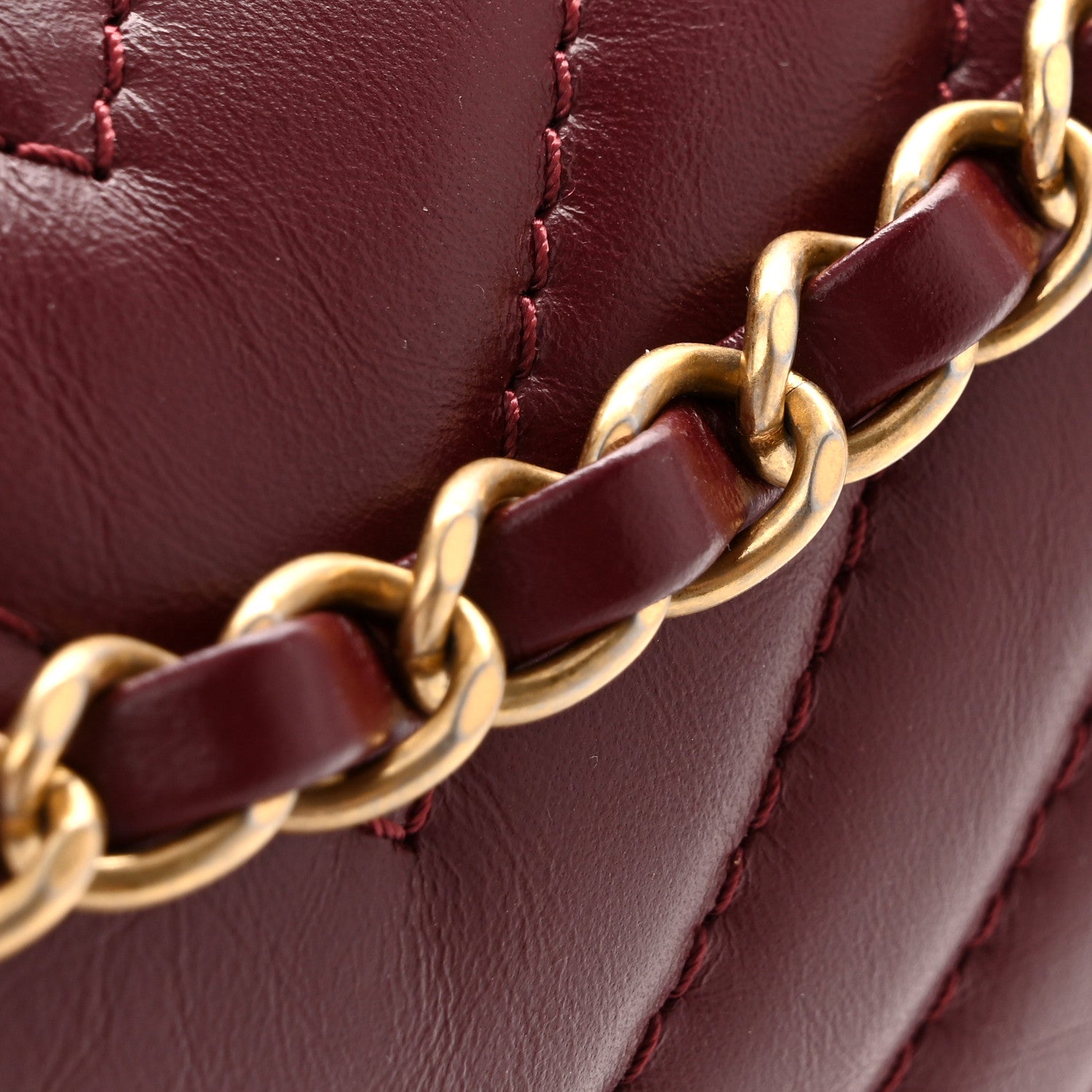 Chanel Aged Calfskin Chevron Quilted Backpack Red 12 of 12