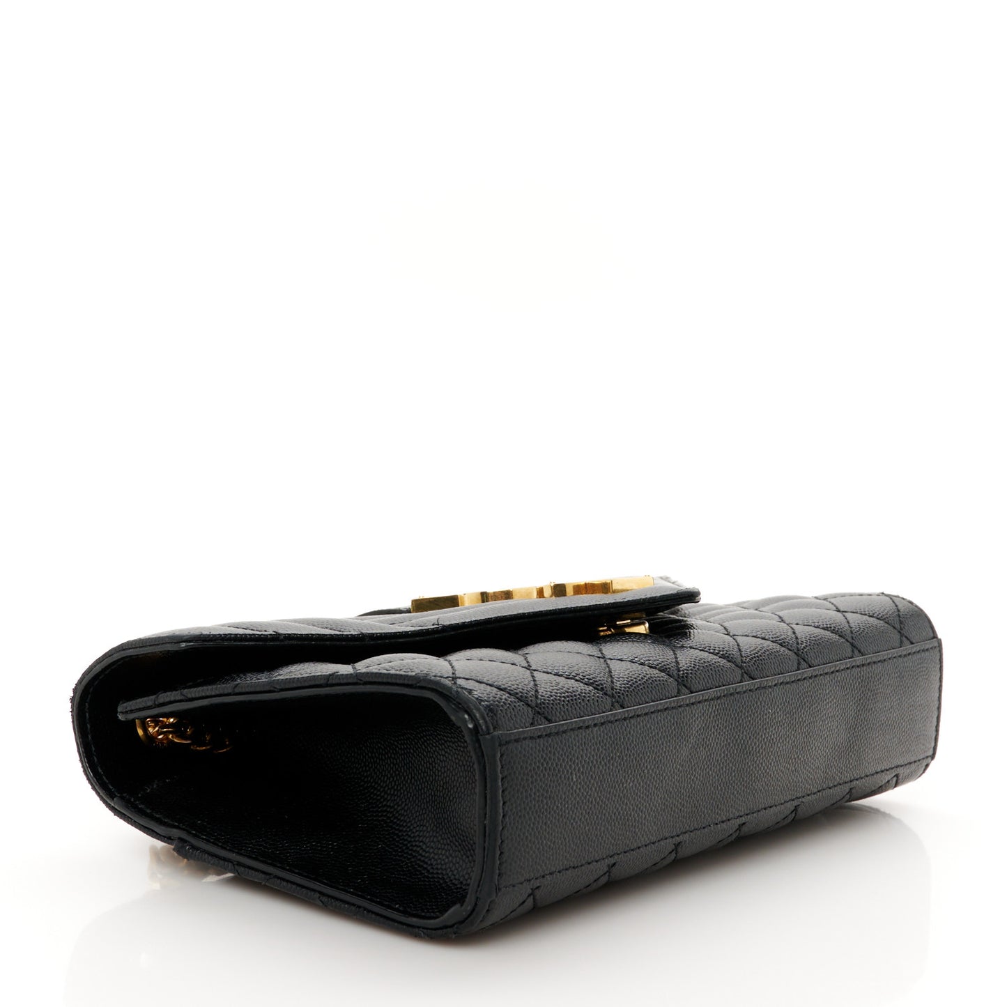 Grain De Poudre Textured Mixed Matelasse Triquilt Small Monogram Satchel Black Blue