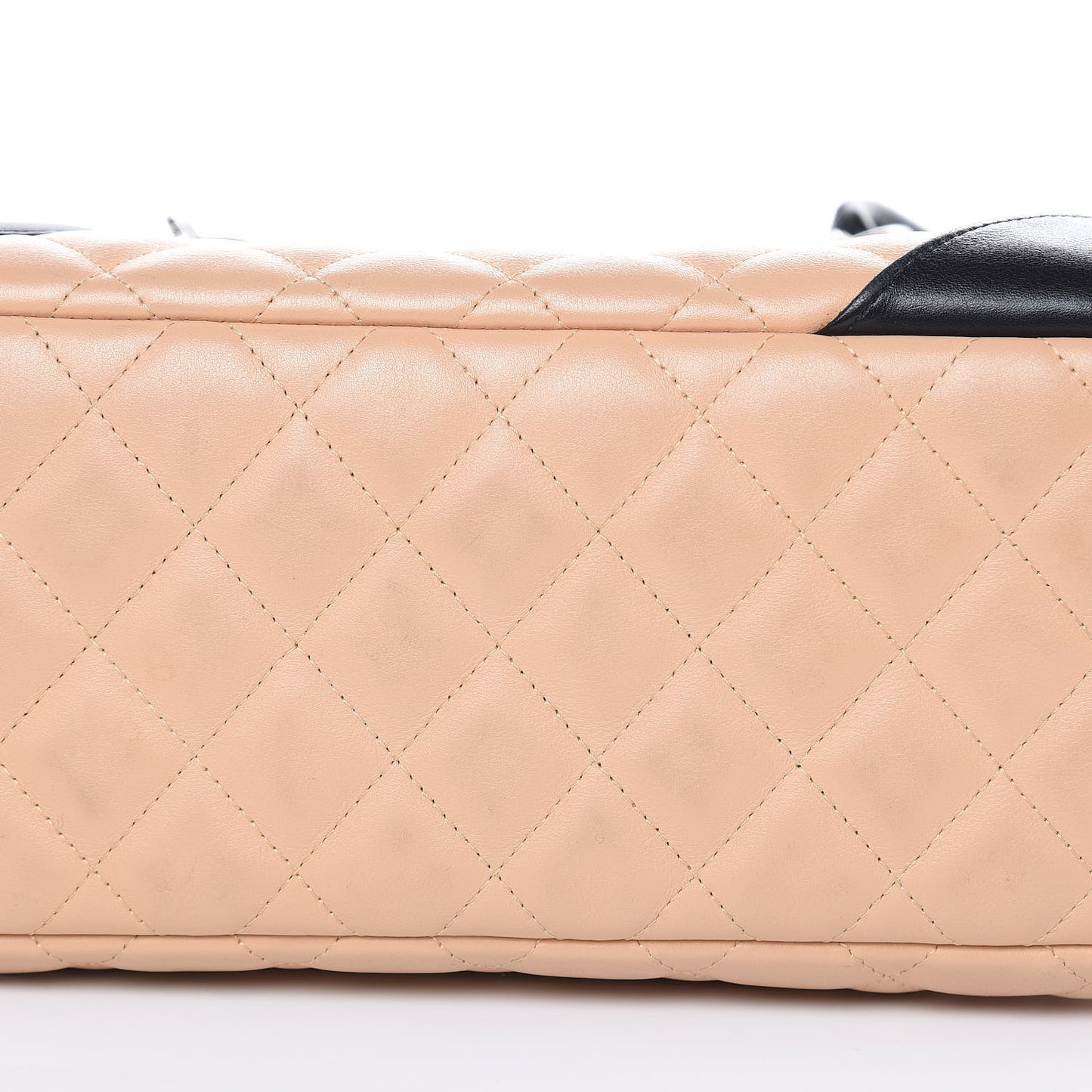 Calfskin Quilted Large Cambon Bowler Beige Black