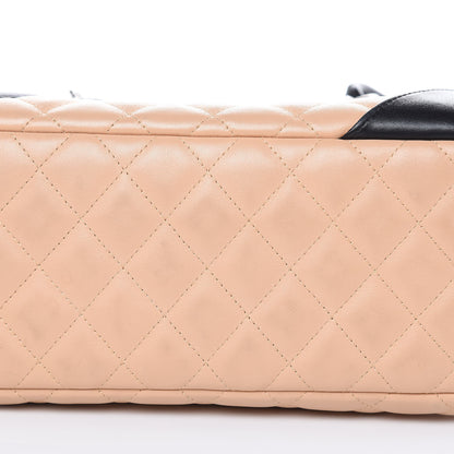 Chanel Calfskin Quilted Large Cambon Bowler Beige Black 9 of 16