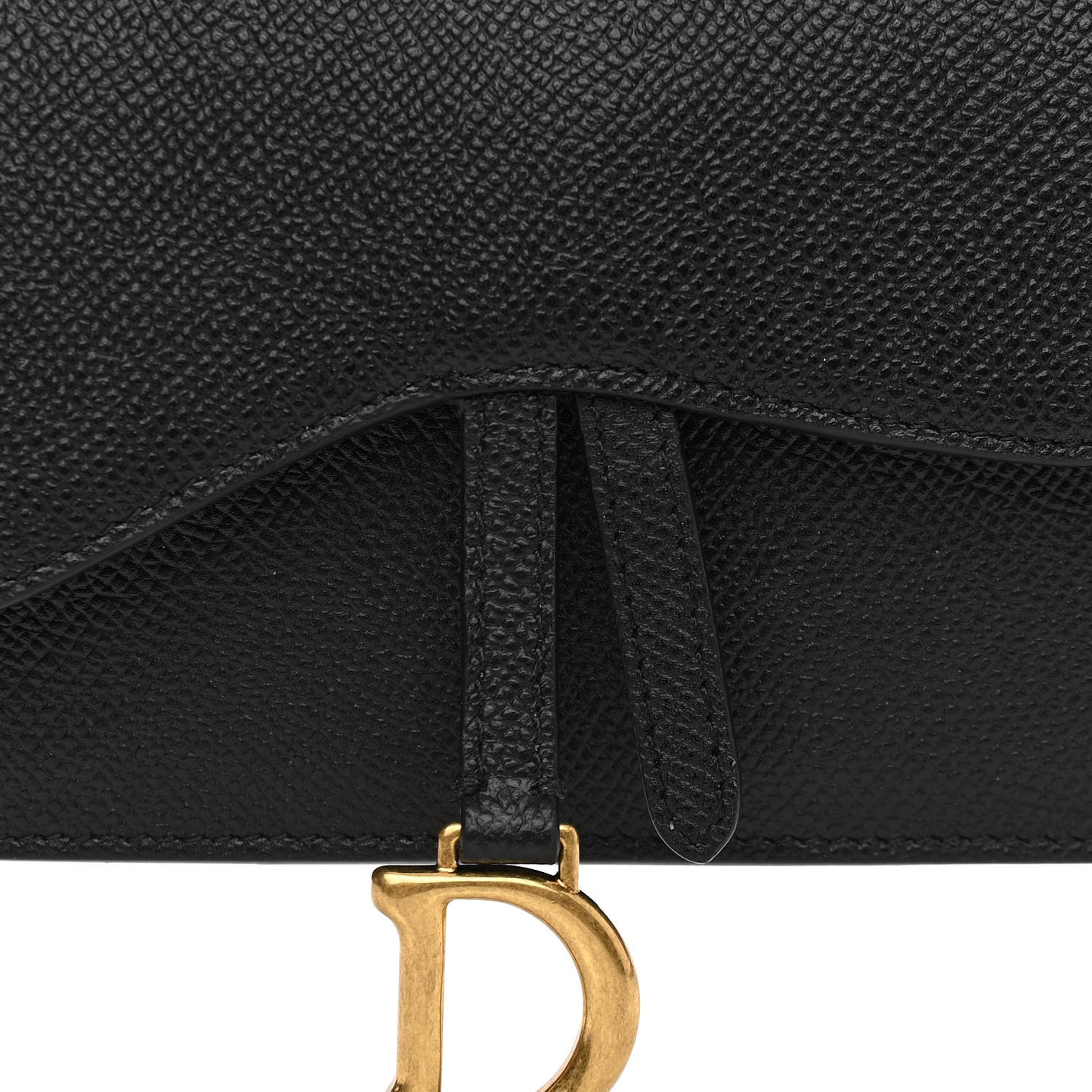 Grained Calfskin Saddle Belt Bag Black