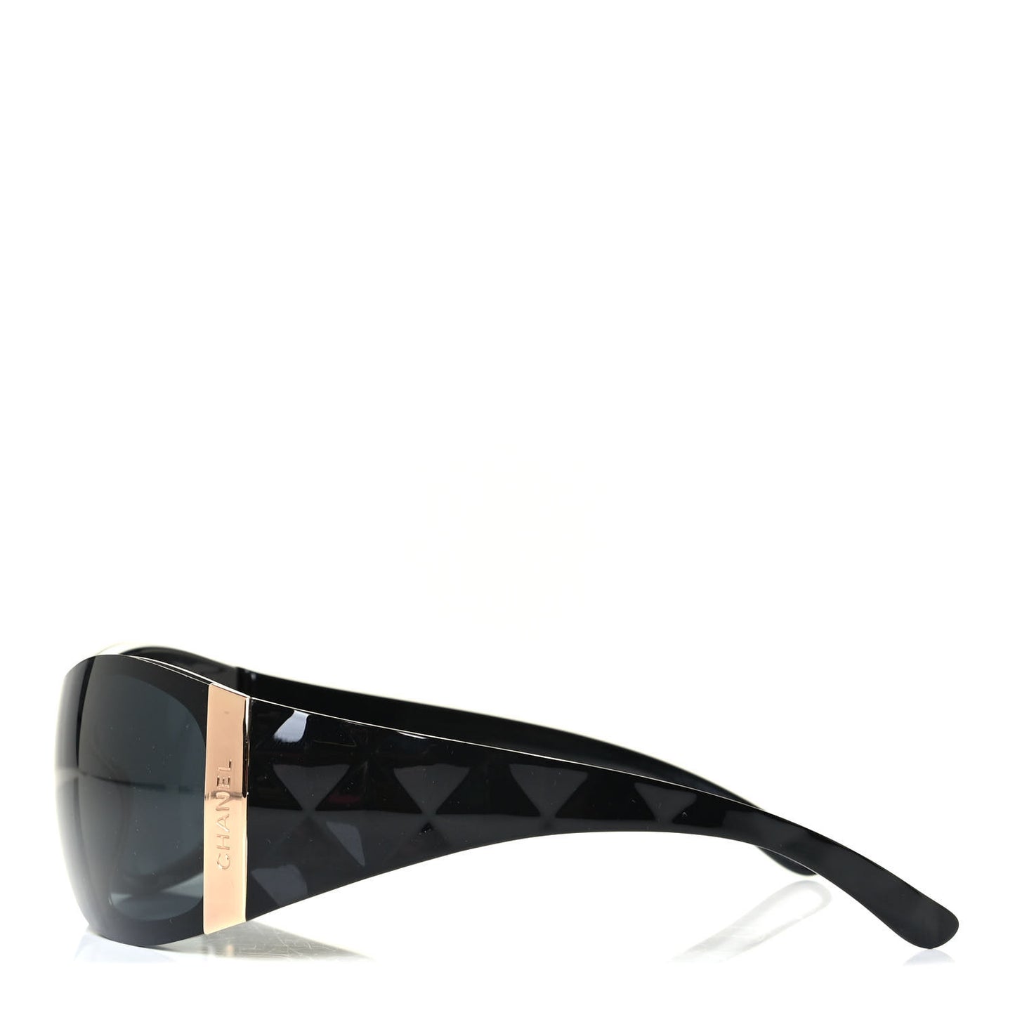 Acetate Quilted CC Shield Sunglasses 6009 Black