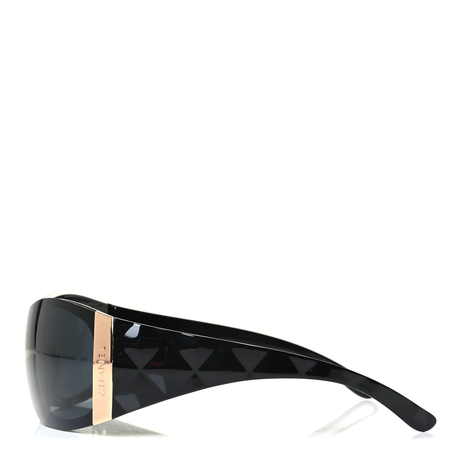 Chanel Acetate Quilted CC Shield Sunglasses 6009 Black 3 of 5