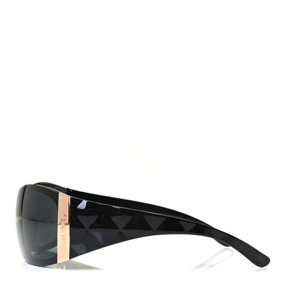 Chanel Acetate Quilted CC Shield Sunglasses 6009 Black 3 of 5