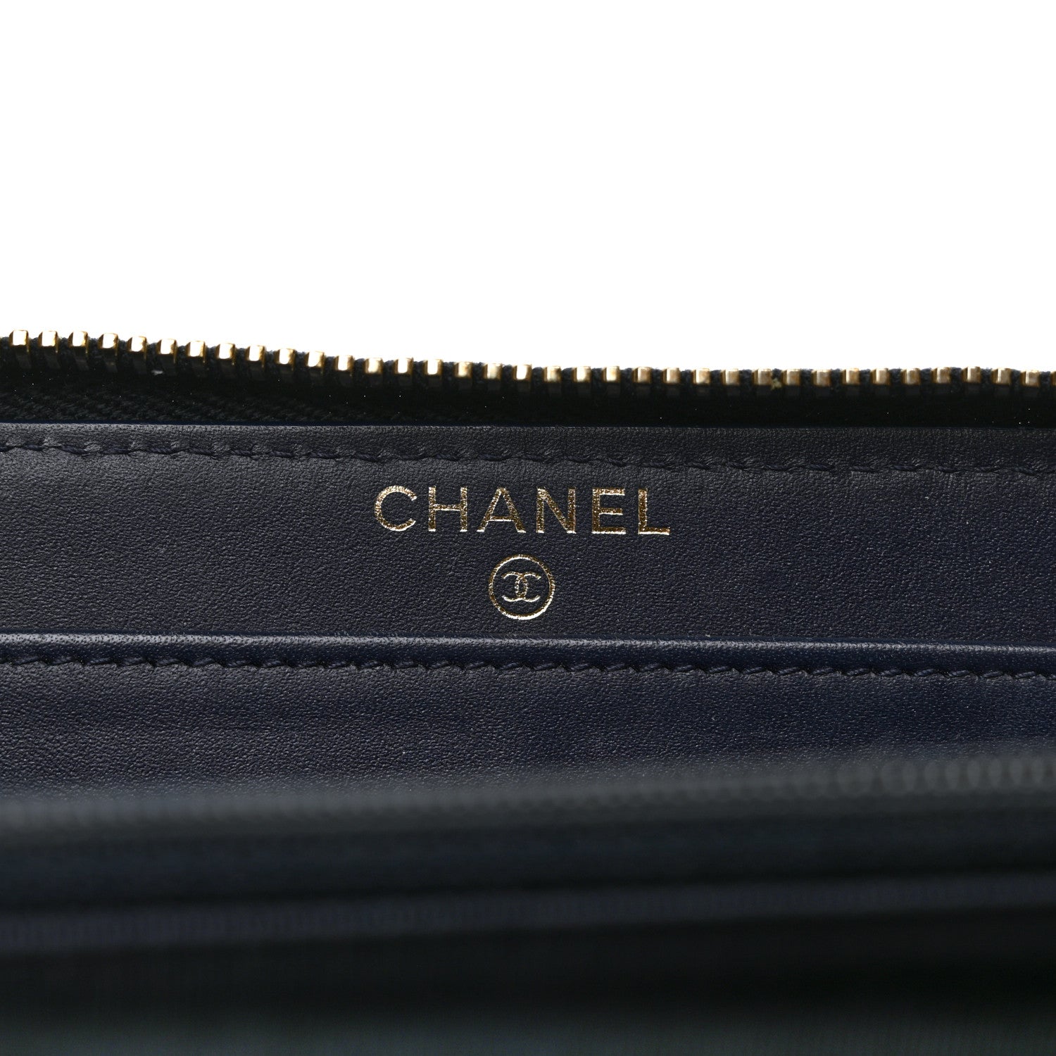 Chanel Caviar Quilted Large Gusset Zip Around Wallet Navy 6 of 10