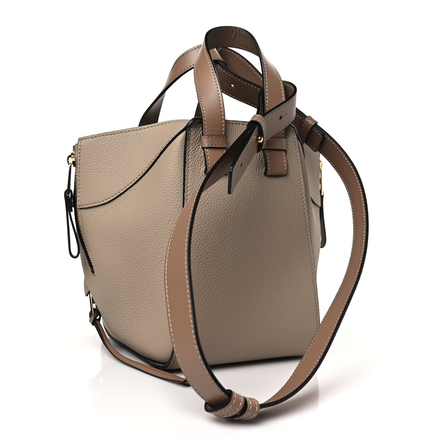 Soft Grained Calfskin Compact Hammock Shoulder Bag Sand