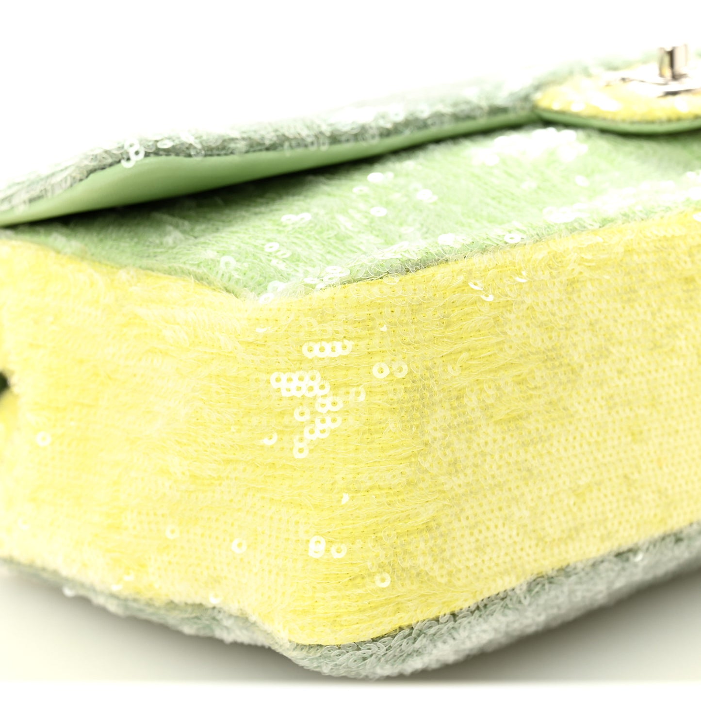 Sequin Large Waterfall Flap Green Light Green Yellow