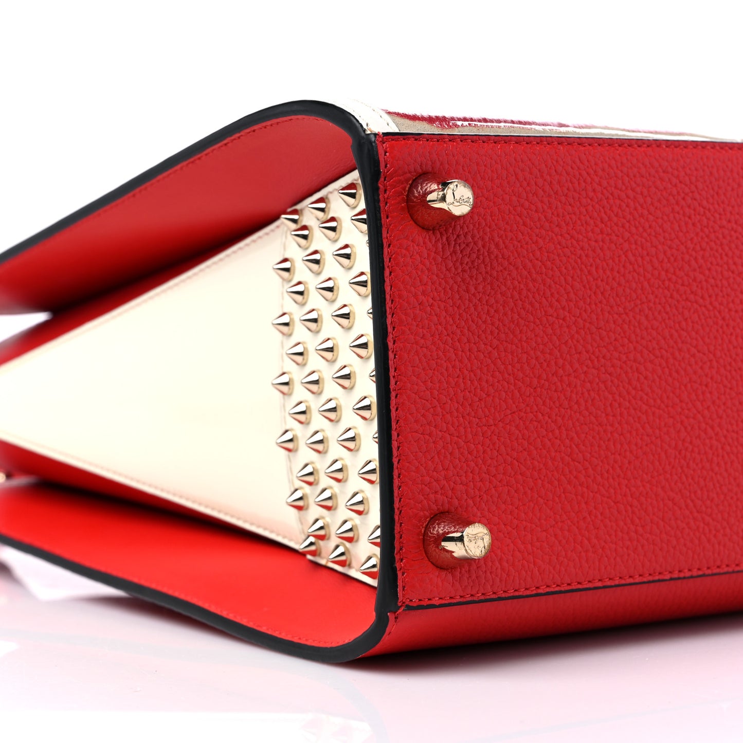Loubi Kraft PVC Patent Calfskin Empire Medium Paloma Kraft Latte