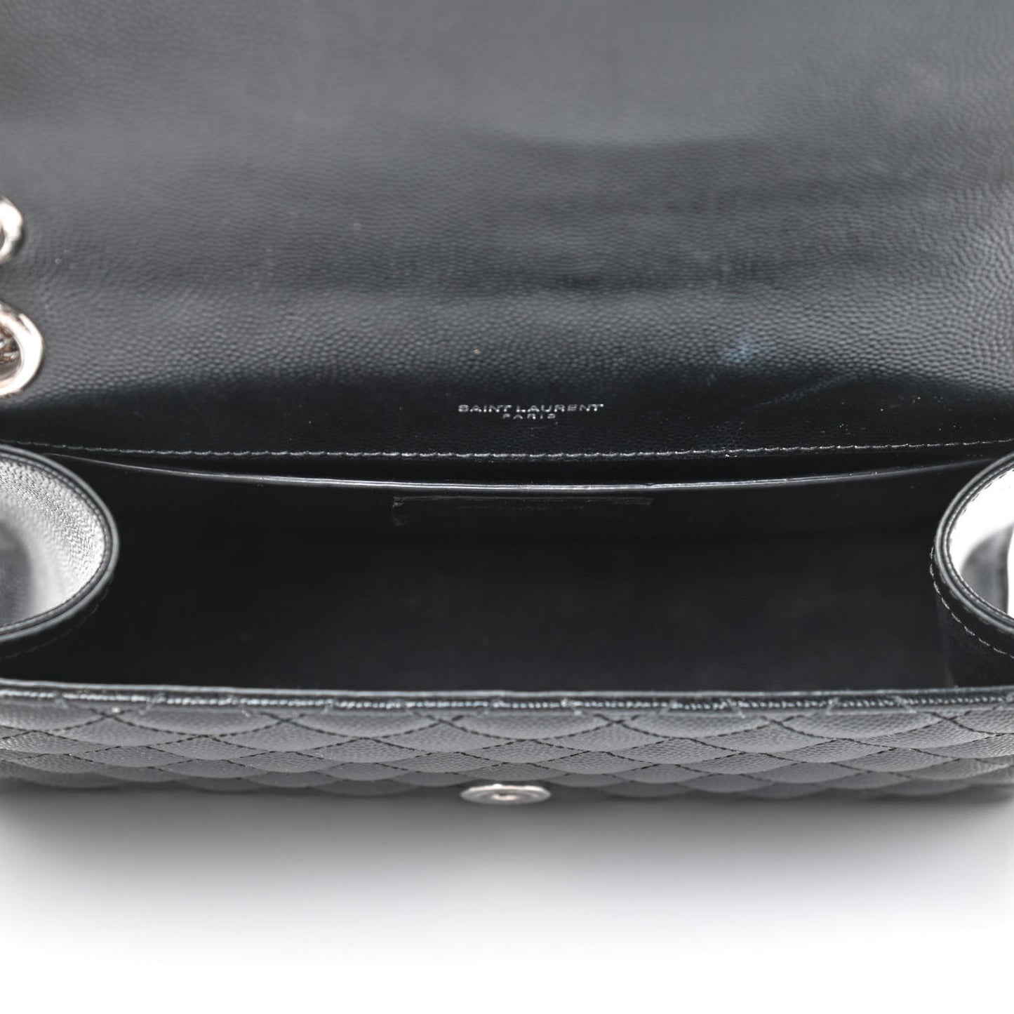 Grain De Poudre Textured Mixed Matelasse Triquilt Medium Monogram Satchel Black